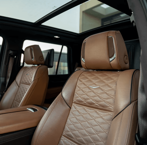 Premium leather interior with quilted seats